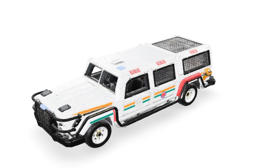 Detailed 3D model of a mine ambulance