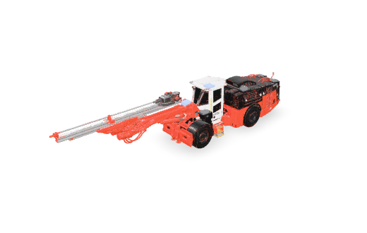 Detailed 3D model of an underground drill rig
