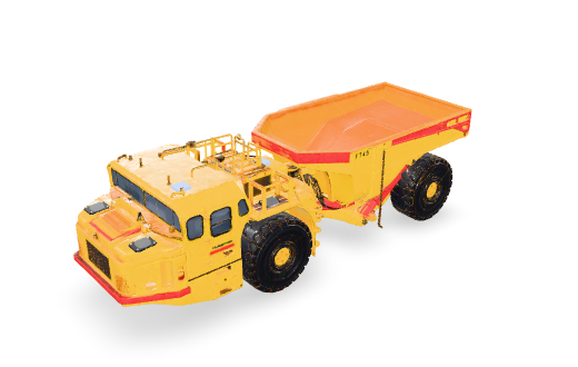 Detailed 3D model of an underground dump truck