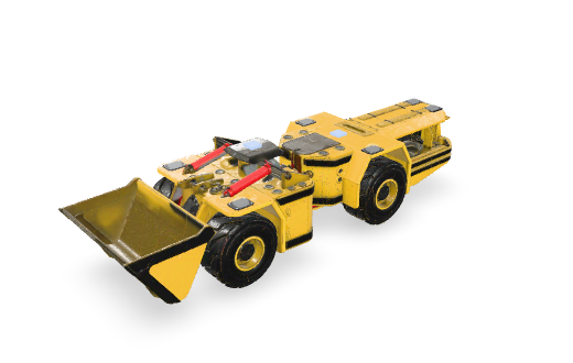 Detailed 3D model of an underground load haul dump vehicle